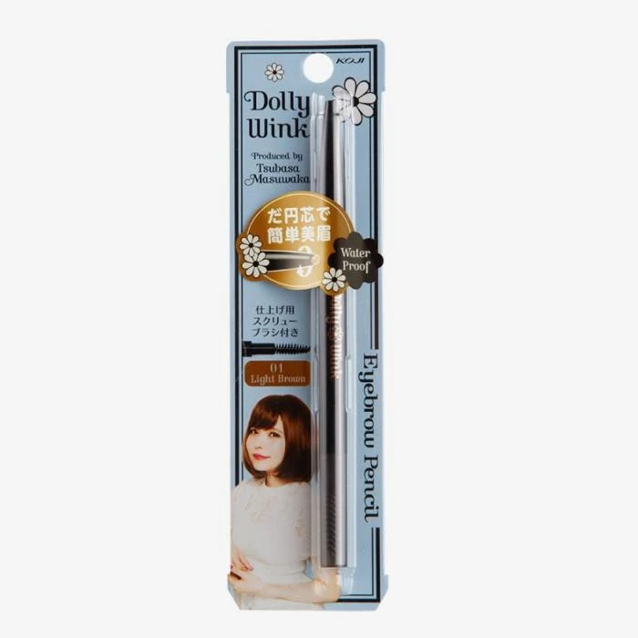 KOJI DOLLY WINK Eyebrow Pencil Waterproof / Pensil Alis - Light Brown - Original Japan