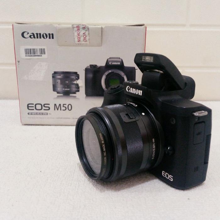 Canon eos M50 lensa 15-45mm kamera mirrolles second Camera Mirrorless