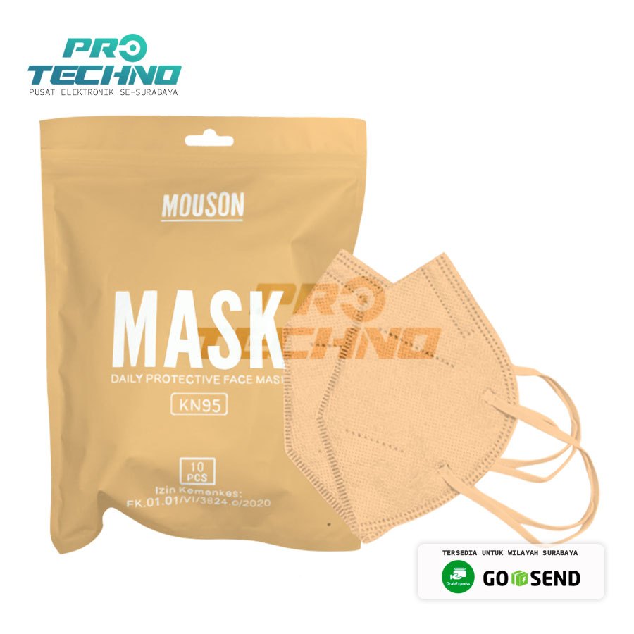 Masker Mouson KN95 Natural / Nude Orange Mouson / Earloop 5 Ply - Anti Virus Bakteri 10 Pcs