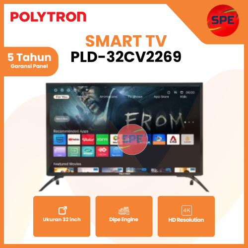 LED TV 32 INCH POLYTRON PLD-32CV2269 LED SMART DIGITAL TV ( GARANSI RESMI MEDAN)