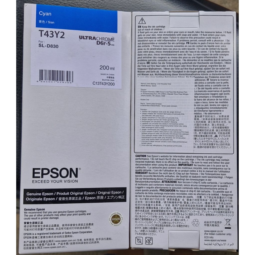 Tinta Epson D830 Cyan