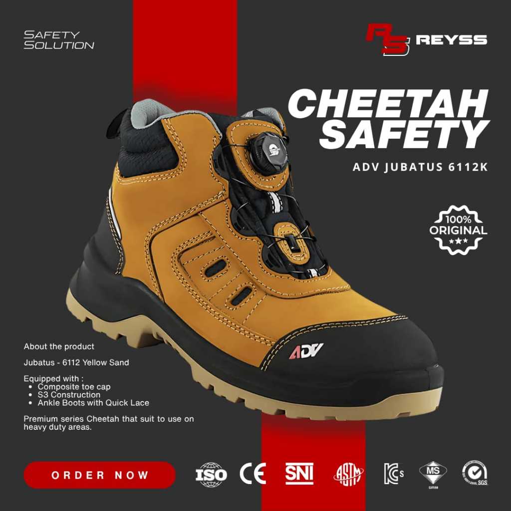 Sepatu Safety Cheetah Jubatus 2.0 ADV 6112K Sand