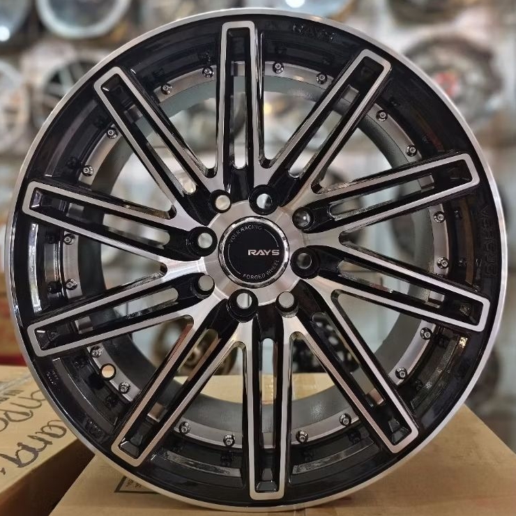 Velg Ring 16 Vossen Black Machine PCD 4x100-114,3 untuk Jazz Yaris Avanza