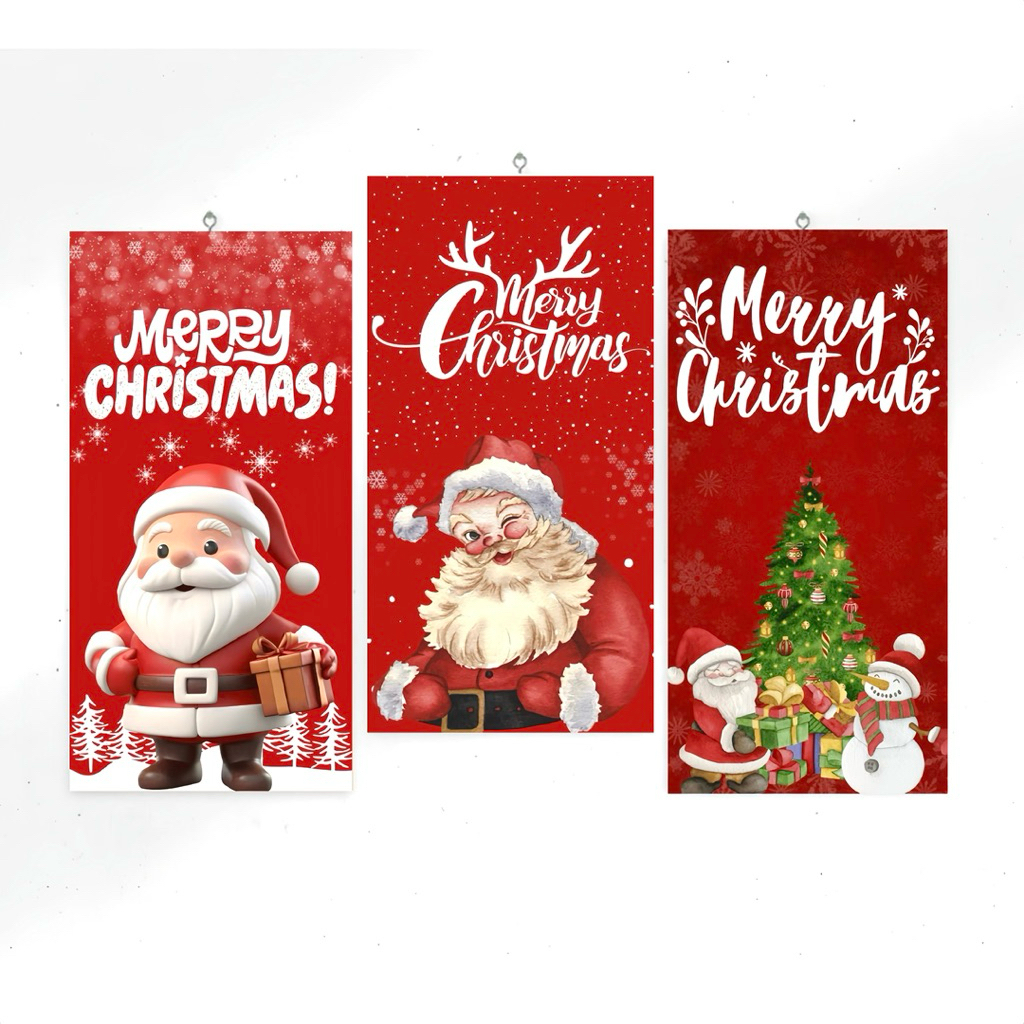 Wallprodecor Hiasan Dinding Dekorasi Natal Pajangan Dinding Motif Santa Dekorasi Natal Souvenir Nata