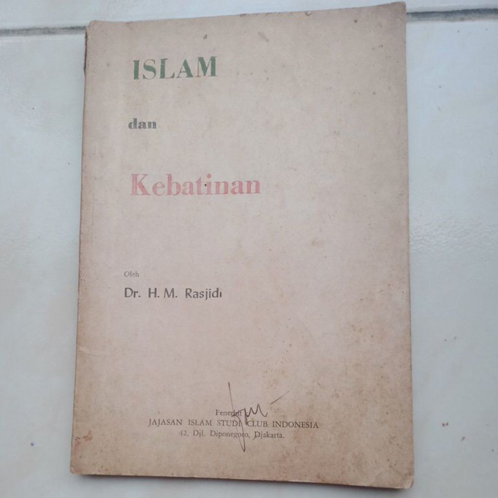 buku Islam dan kebatinan - Dr.H.M.Rasjidi