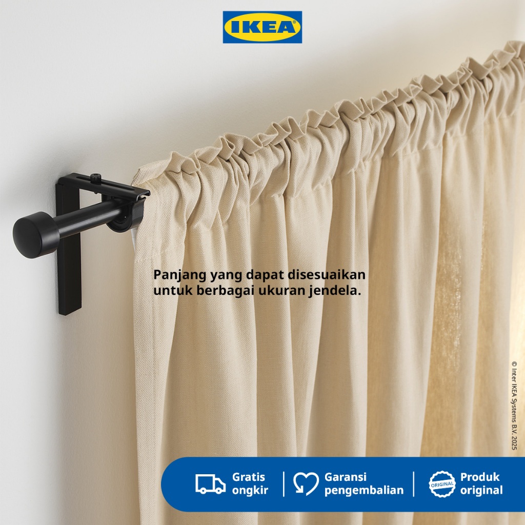 IKEA RACKA Batang Tirai Gorden/Jendela Adjustable Bahan Baja 120-210cm