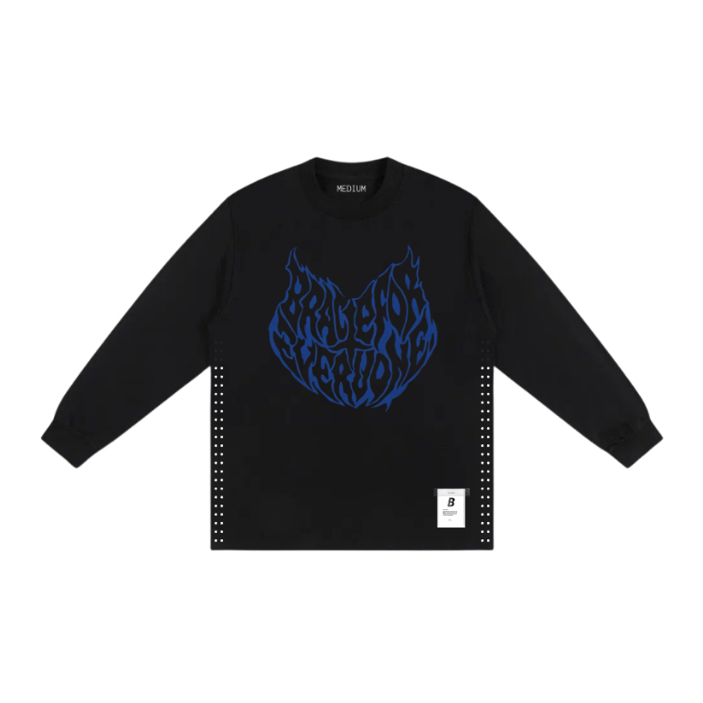 Brace T-shirt  Longsleeve Laser Cut BASED ON REALITY distressed katun 24s Discharge Print running un