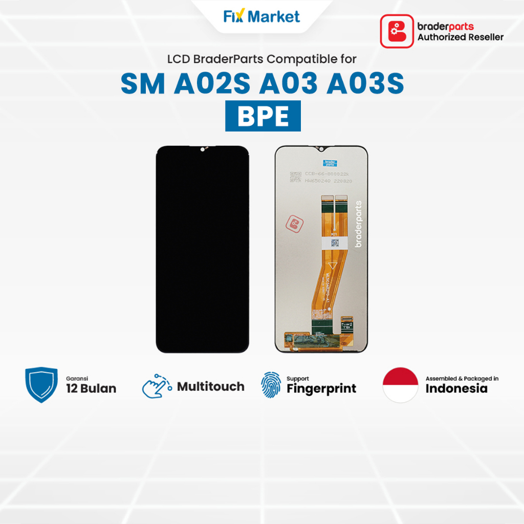 Braderparts Layar LCD Touchscreen Compatible for Samsung A02S / A03 / A03S OEM BPLT-G01-000567