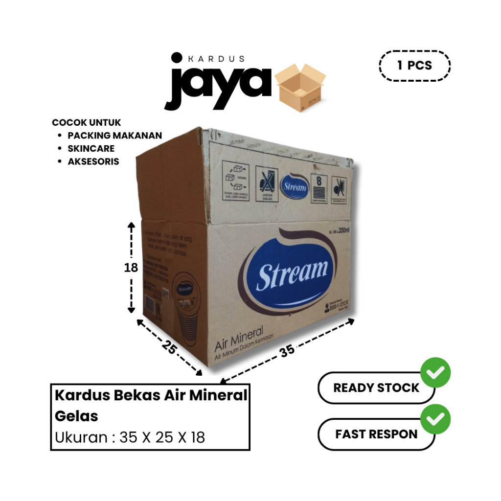 Kardus Bekas Air Mineral Gelas | Cocok untuk Packing Barang | Harga Murah | 1 Pcs