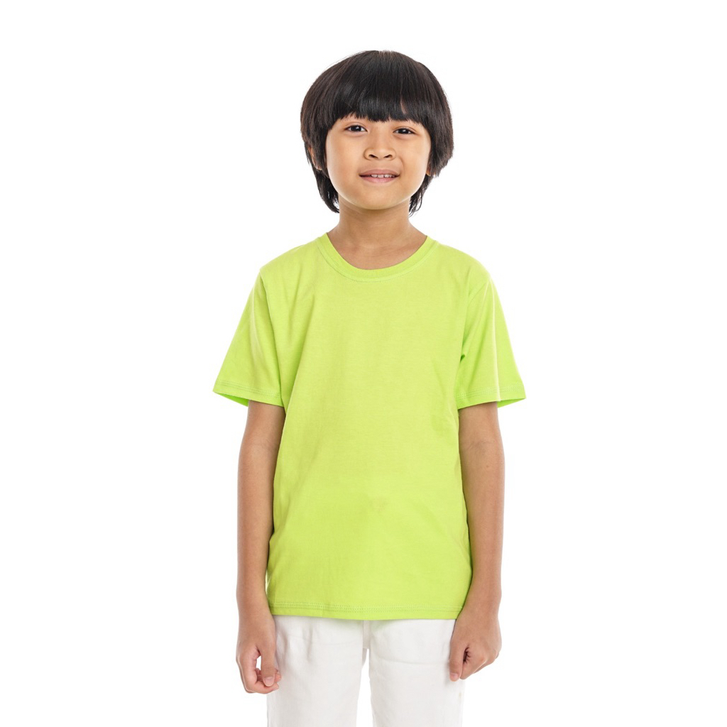 KAOS POLOS ANAK COTTON COMBED 30s REGULER FIT - HIJAU NEON