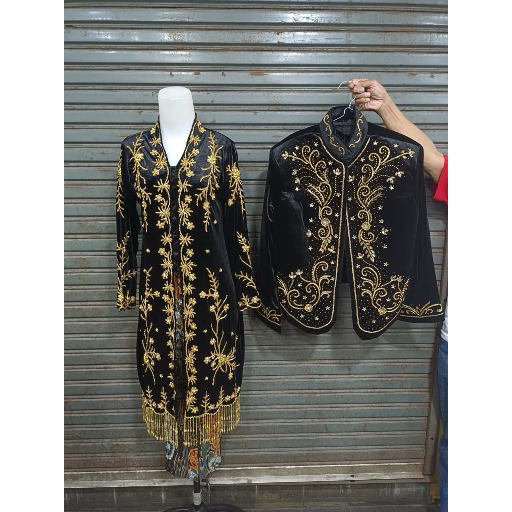 Baju pengantin bludru  kartini sepasang/Set Baju pengantin bludru kartini