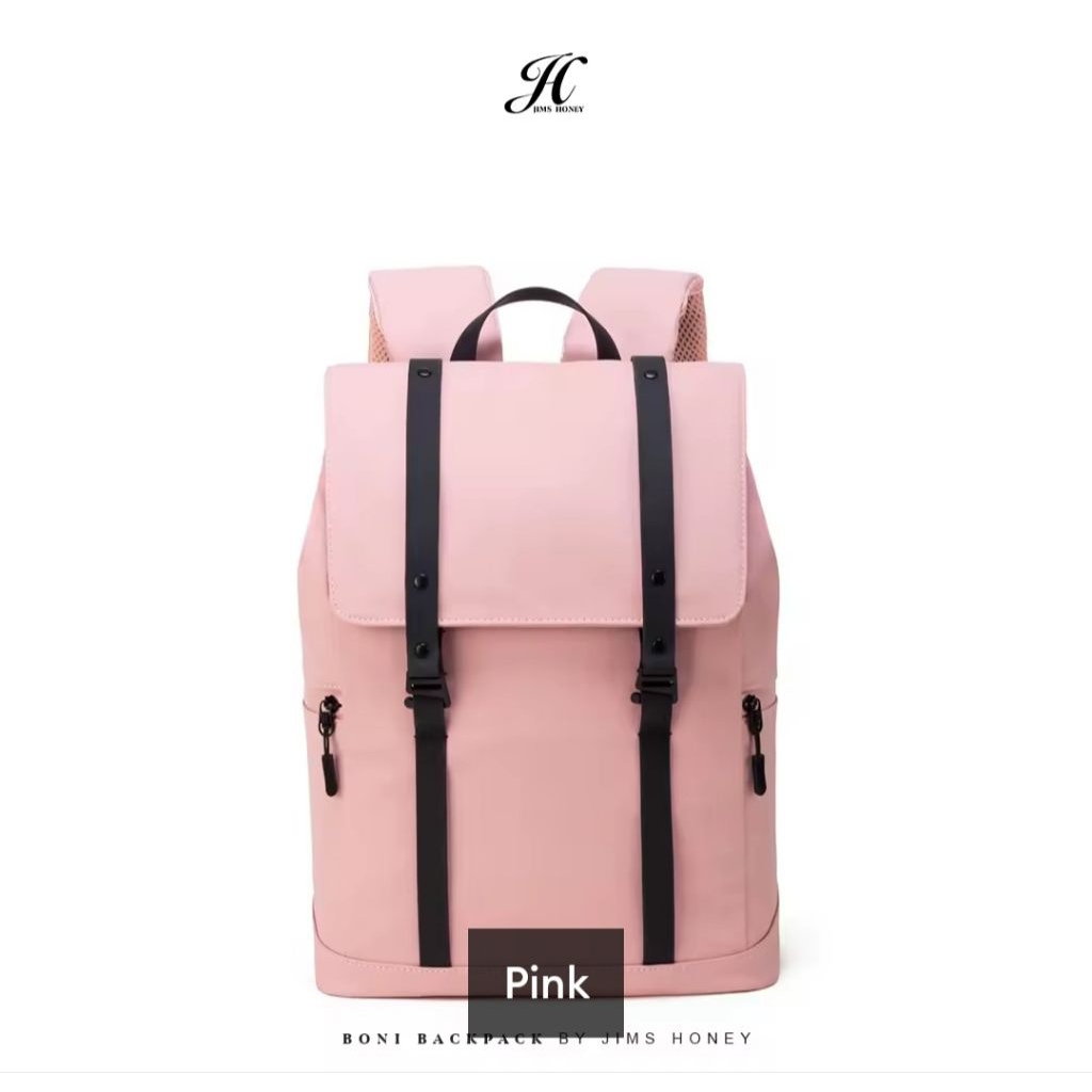 BONI BACKPACK JIMS HONEY WARNA PINK / TAS RANSEL JIMSHONEY BARU / TAS SEKOLAH ANTI AIR