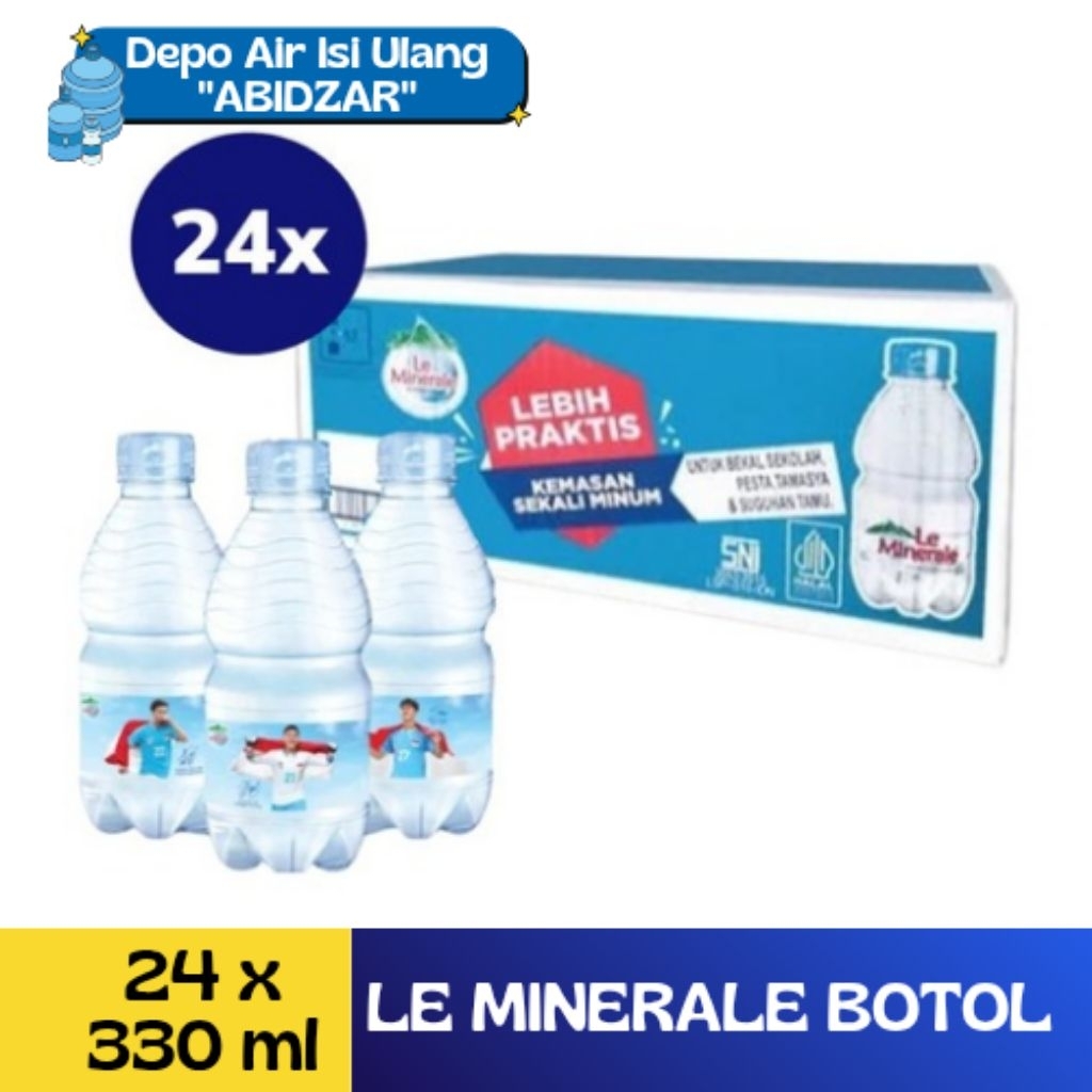 LE MINERALE BOTOL 330ML ( 1 DUS ISI 24 BOTOL ) AIR MINUM LE MINERALE / LE MINERALE AIR MINERAL 330ML