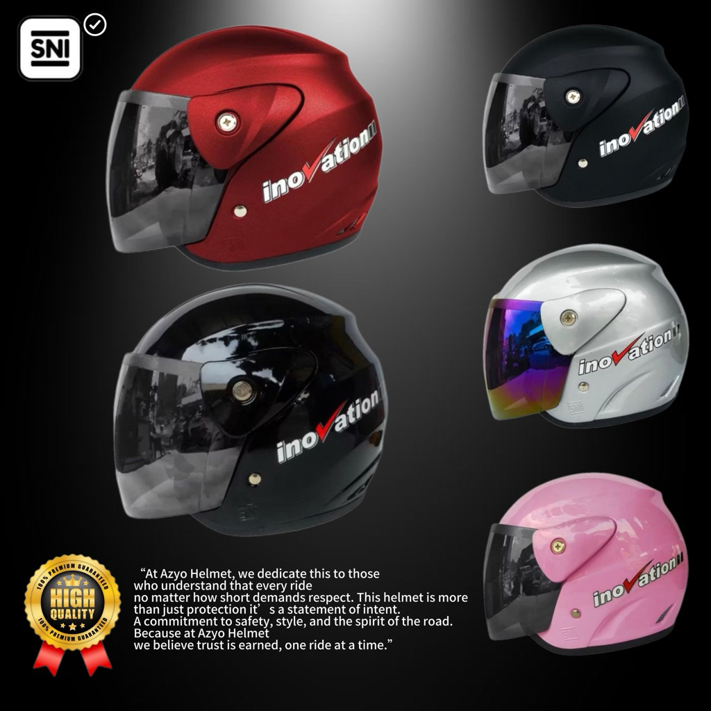 Helm GM Inovation Original Premium SNI Dewasa Pria dan Wanita Black Red Pink