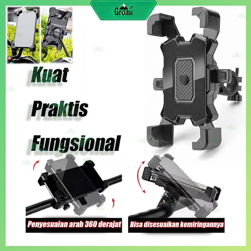 Holder Hp Sepeda Motor Holder Hp Mobil 360 Kuat, Praktis Dan Fungsional Motor Anti-Guncang