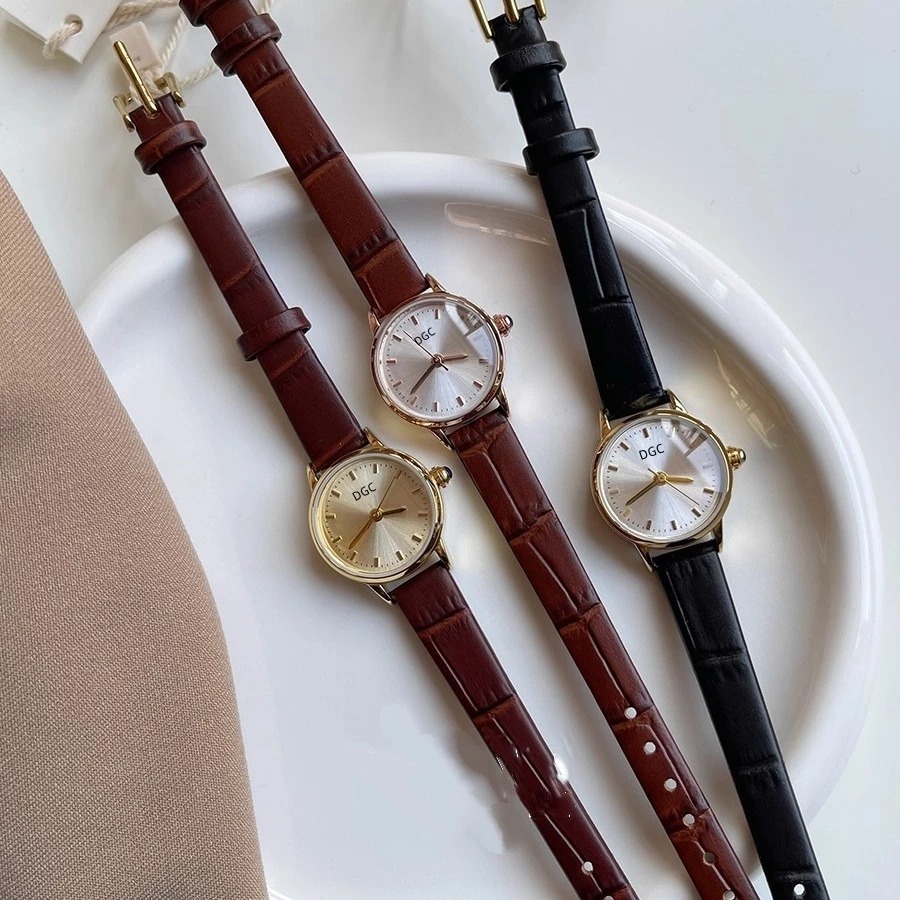 DGC Jam Tangan Wanita Fashion Style modis dial kecil Bulat Jam gaya retro fashion watches