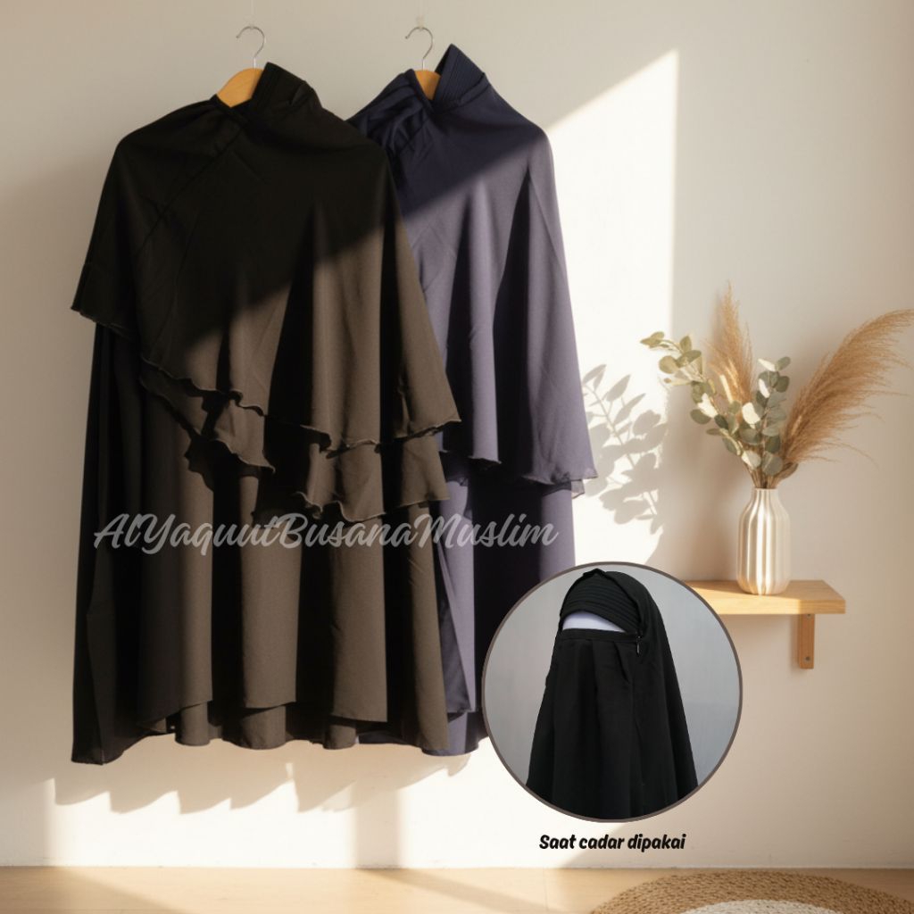 Jilbab Safar Anak Purdah – Jetblack Bonanza & Fortaleza | Sifon Silky Premium | Jilbab Cadar Anak 4 