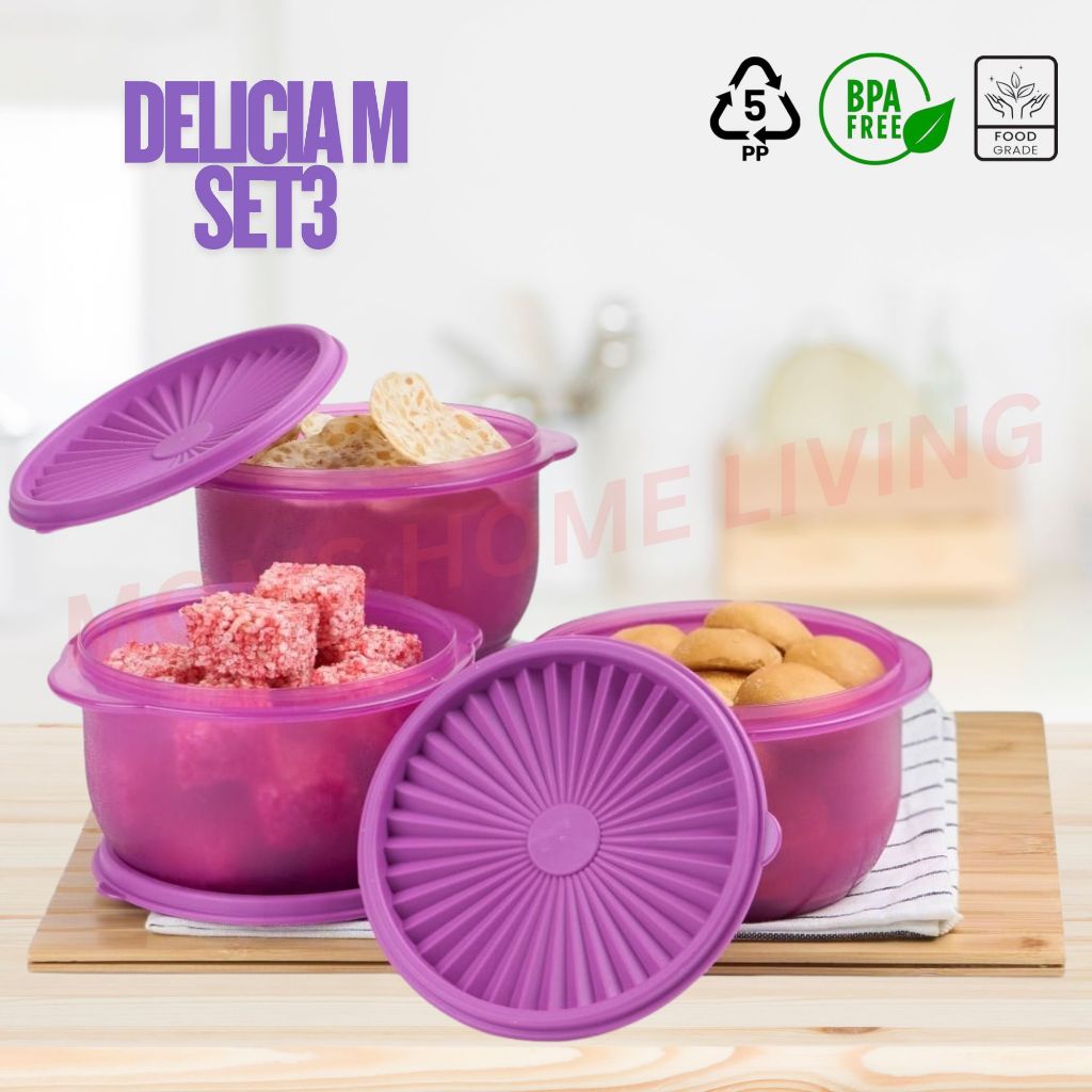 MOms Home Living- Toples Delicia M Set 3 -Toples 1000ml