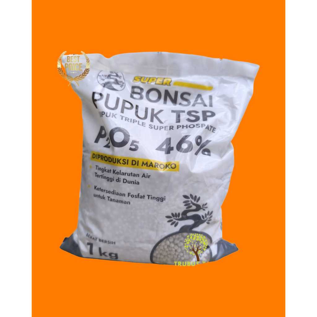 Pupuk TSP 46 Super Bonsai 1 kg Kemasan Pabrik P 46% Tingkat Klaritas Air Terbaik di Dunia