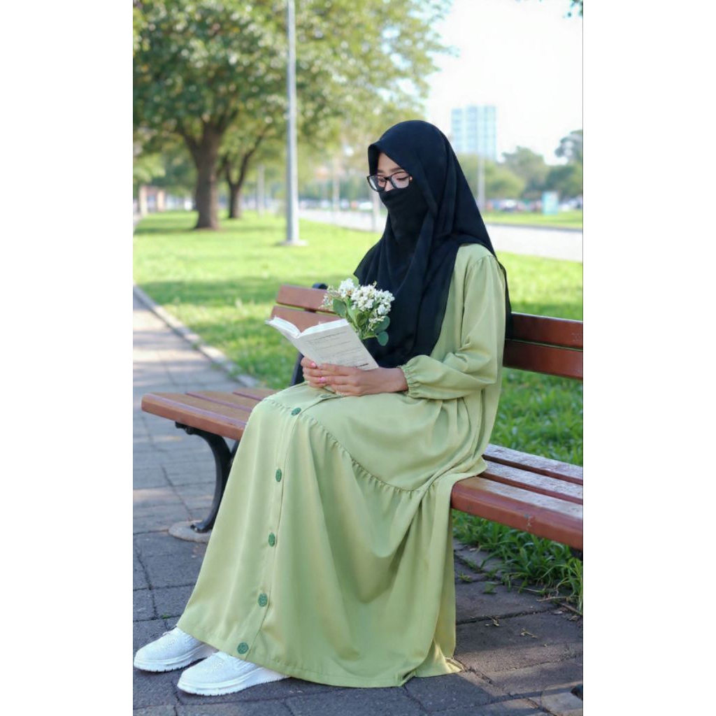 abaya outer alana depan full kancing aktif