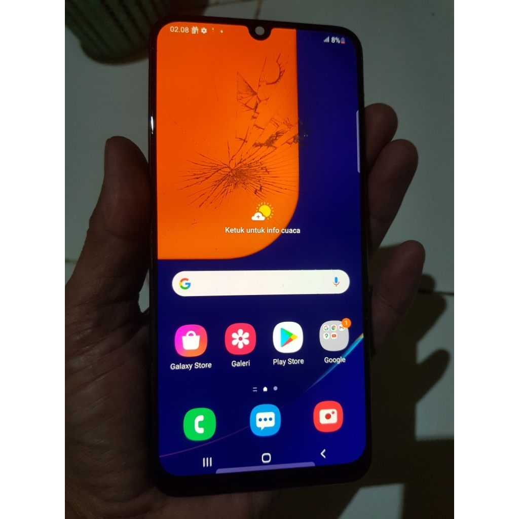 lcd samsung a50s ori cabutan normal,, retak