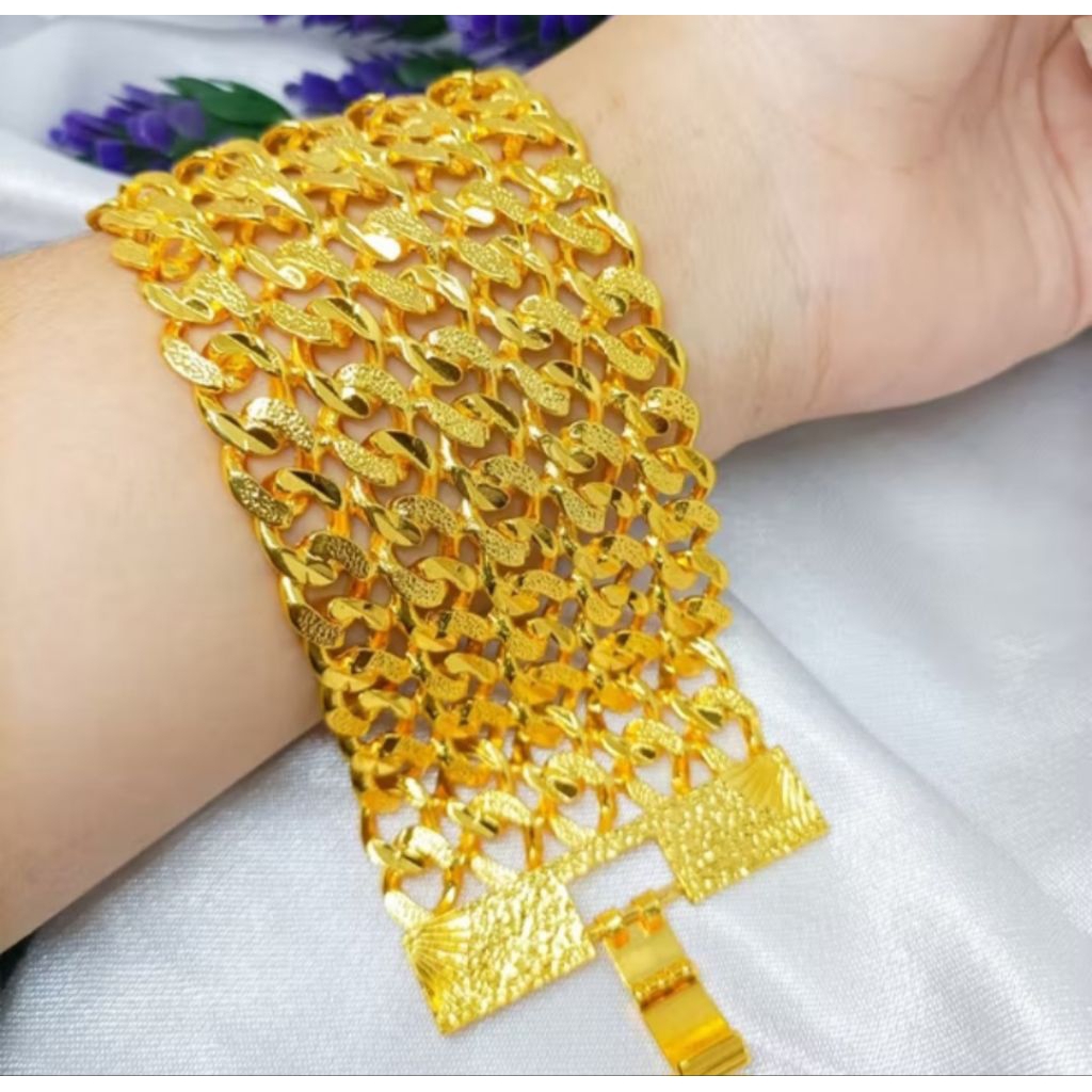 GELANG RANTAI DUBAI TERBARU PERHIASAN DUBAI LAPIS EMAS 24K
