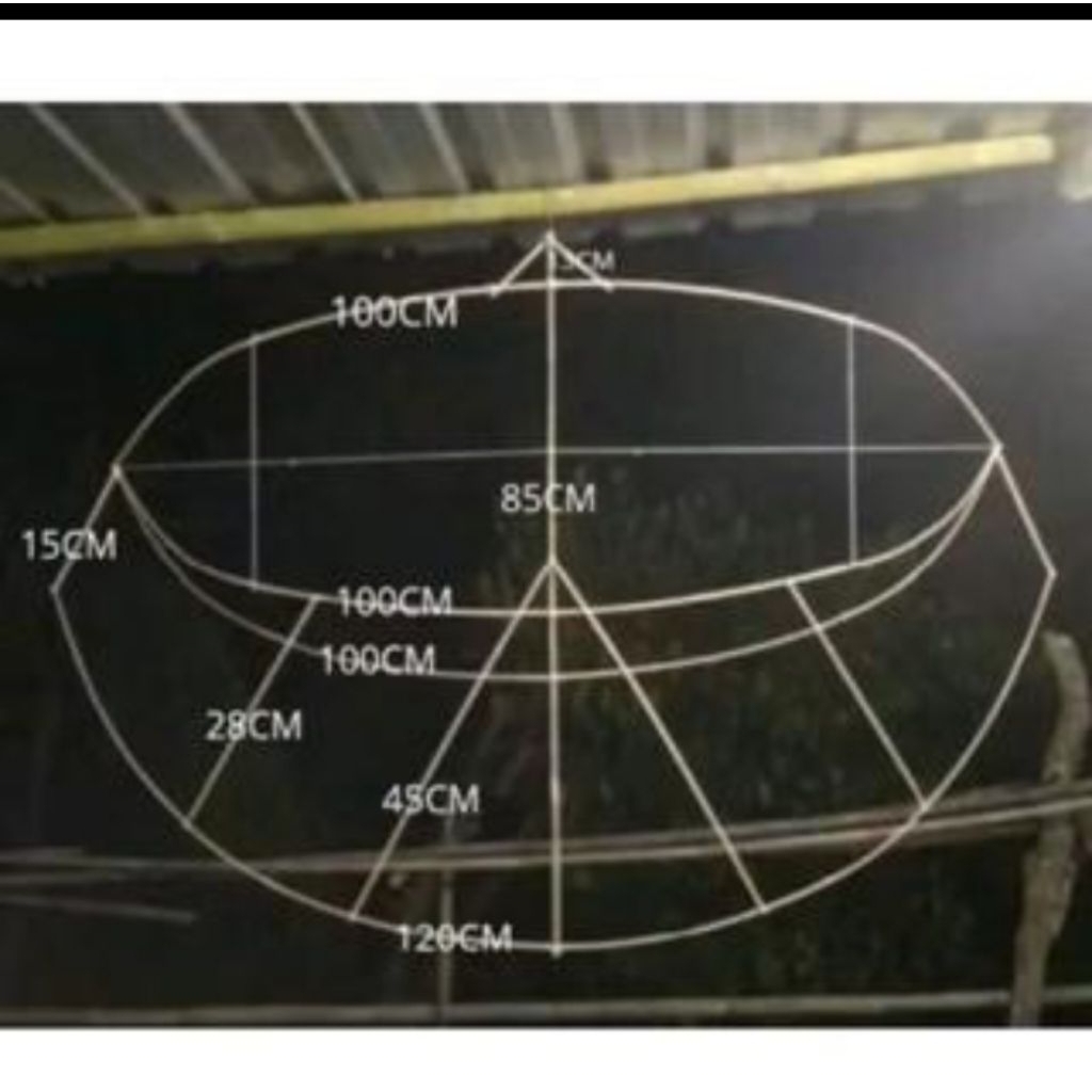 Kerangka Layangan Gapangan/Arku Layangan Gapangan uk 1meter