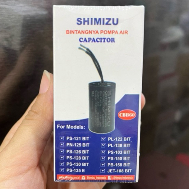 KAPASITOR POMPA AIR SHIMIZU ORIGINAL - KAPASITOR POMPA AIR 8UF - KAPASITOR POMPA 8 MIKRO - KAPASITOR