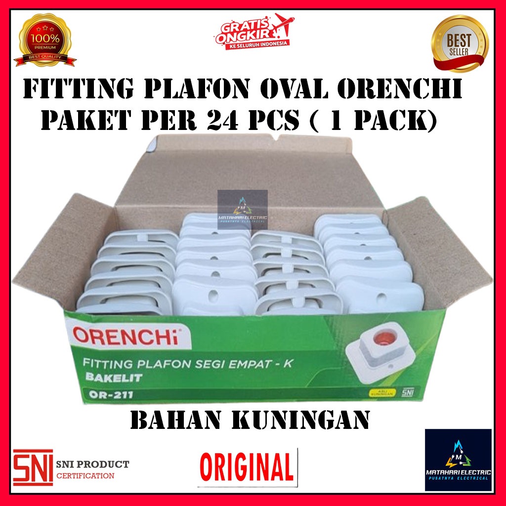(Per 24 Pcs) Fitting Plafon Orenchi / Fitting Plafon Oval / Fitting Plafon Murah / Fitting Plafon