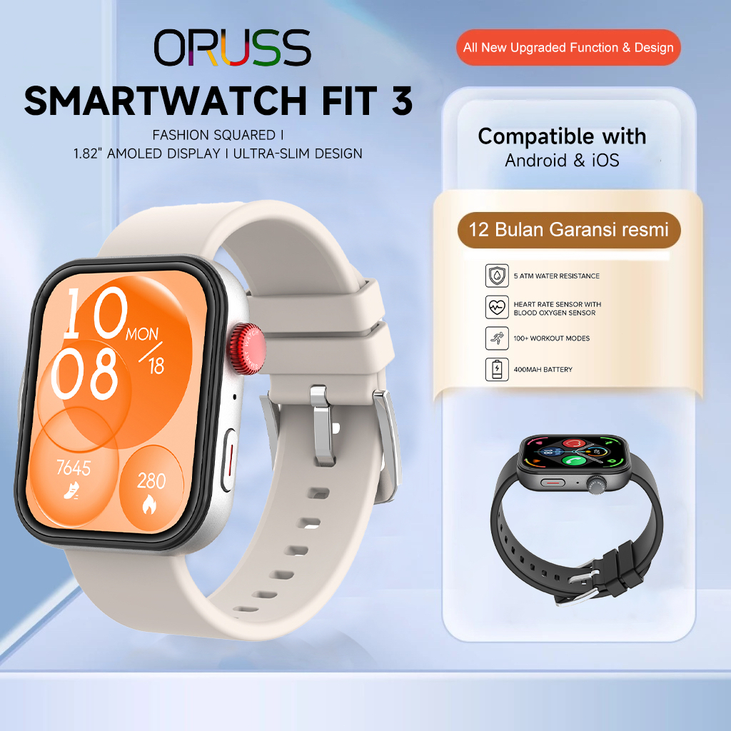 ORUSS Watch FIT 3 Smart Watch Original Smartwatch 1.82 "HD Full Touch Screen Wireless Charge Bluetoo