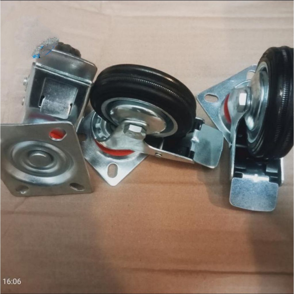 RODA TROLI 6inch karet hitam 6 inch