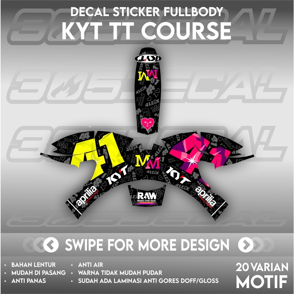 Decal Helmet KYT TT COURSE Part 1