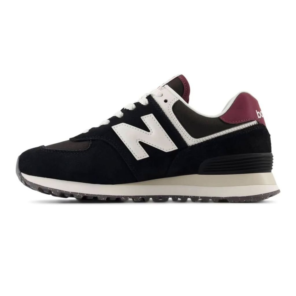 New Balance 574 Black Burgundy Original - Sepatu Casual Sport
