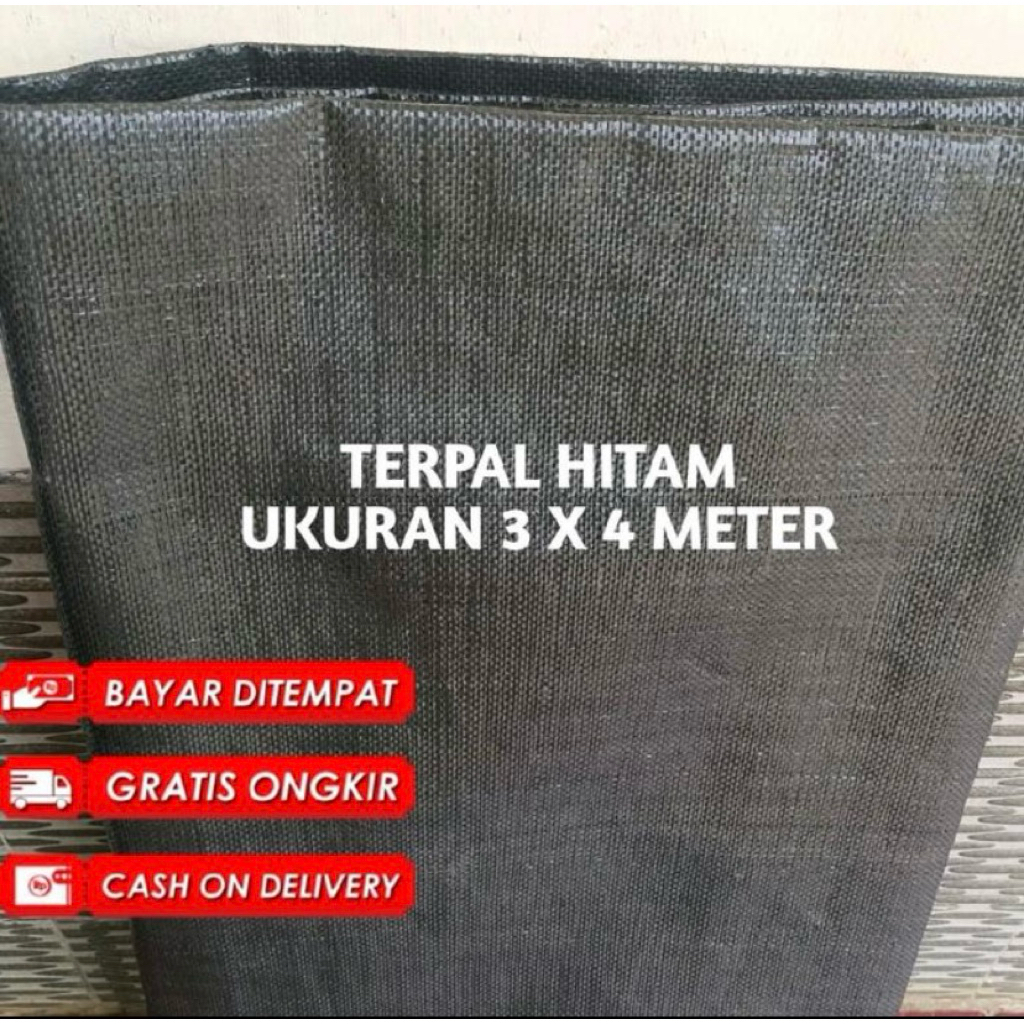 TERPAL HITAM 3x4 METER UNTUK JEMUR PADI REMPAH ALAS BARANG TUTUP BARANG ATAU TIKAR