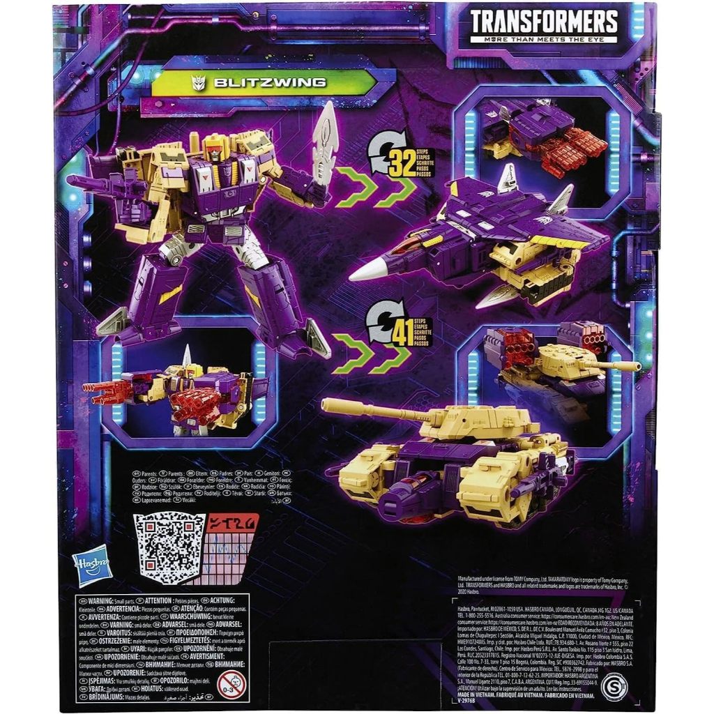 Transformers Toys Generations Legacy Series Leader Blitzwing Triple Changer Action Figure - Kids Age