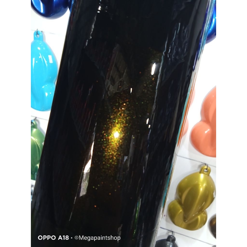 Cat motor warna hitam effec gold / hitam lembayung gold jenis PU original