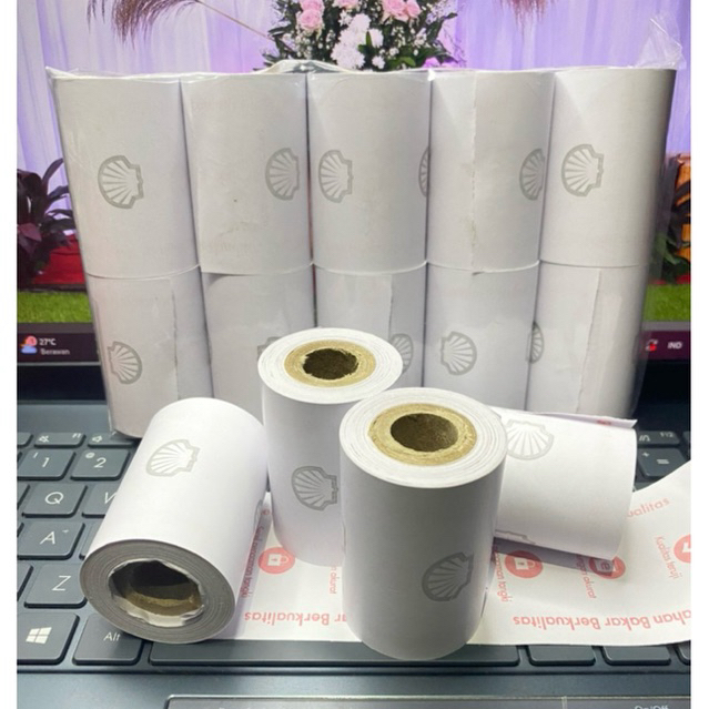 Termurah 10 Roll kertas struk thermal logo shell 57x40mm