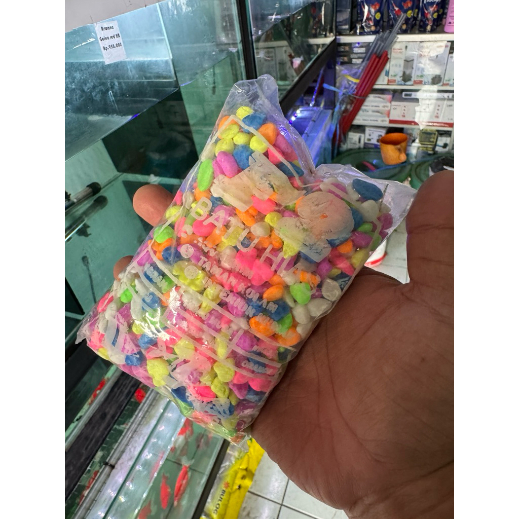 batu hias akuarium batu warna