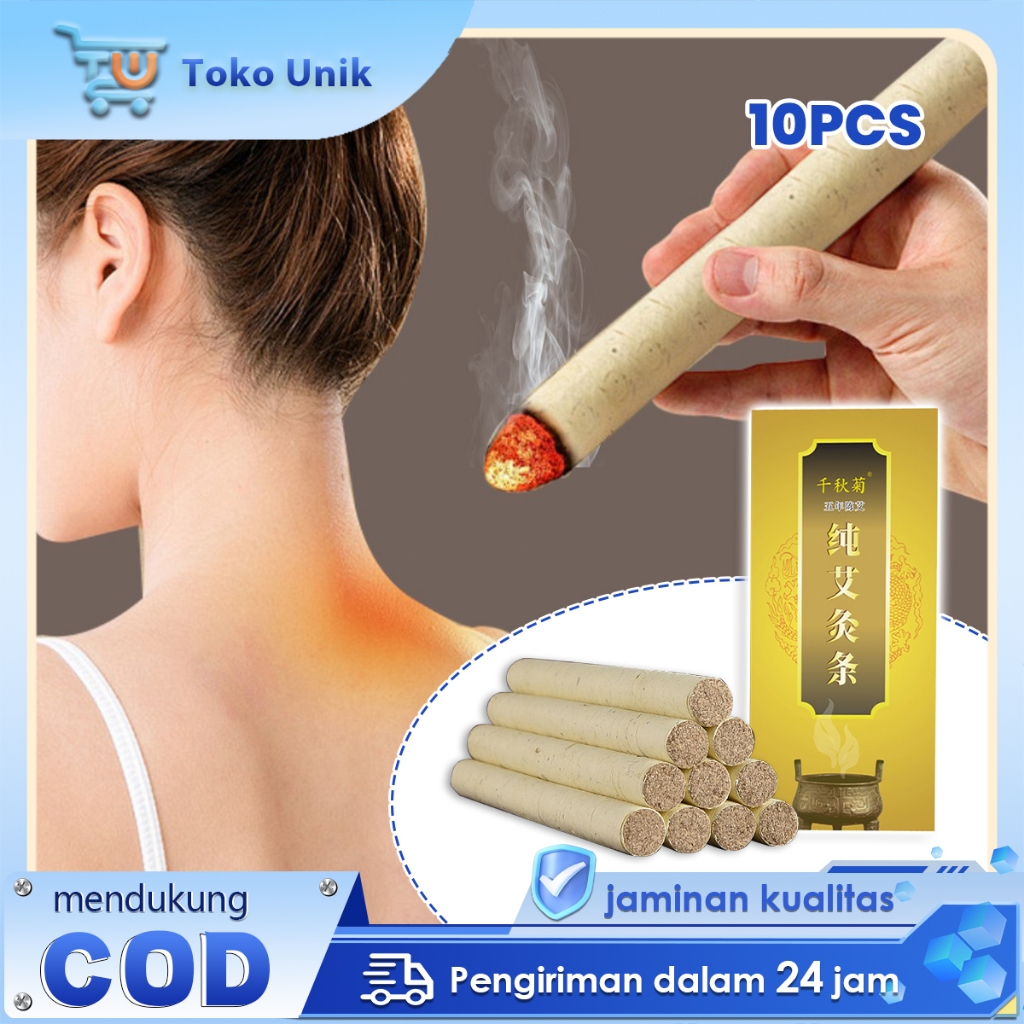 Moxa Stick Moxa Roll 10pcs Moksa Batang Asap Moxibustion Stick Moxa Akupuntur Moksa Batang