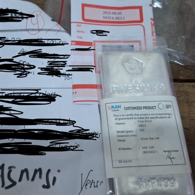 Perak Antam 500 gram 999 Fine Silver