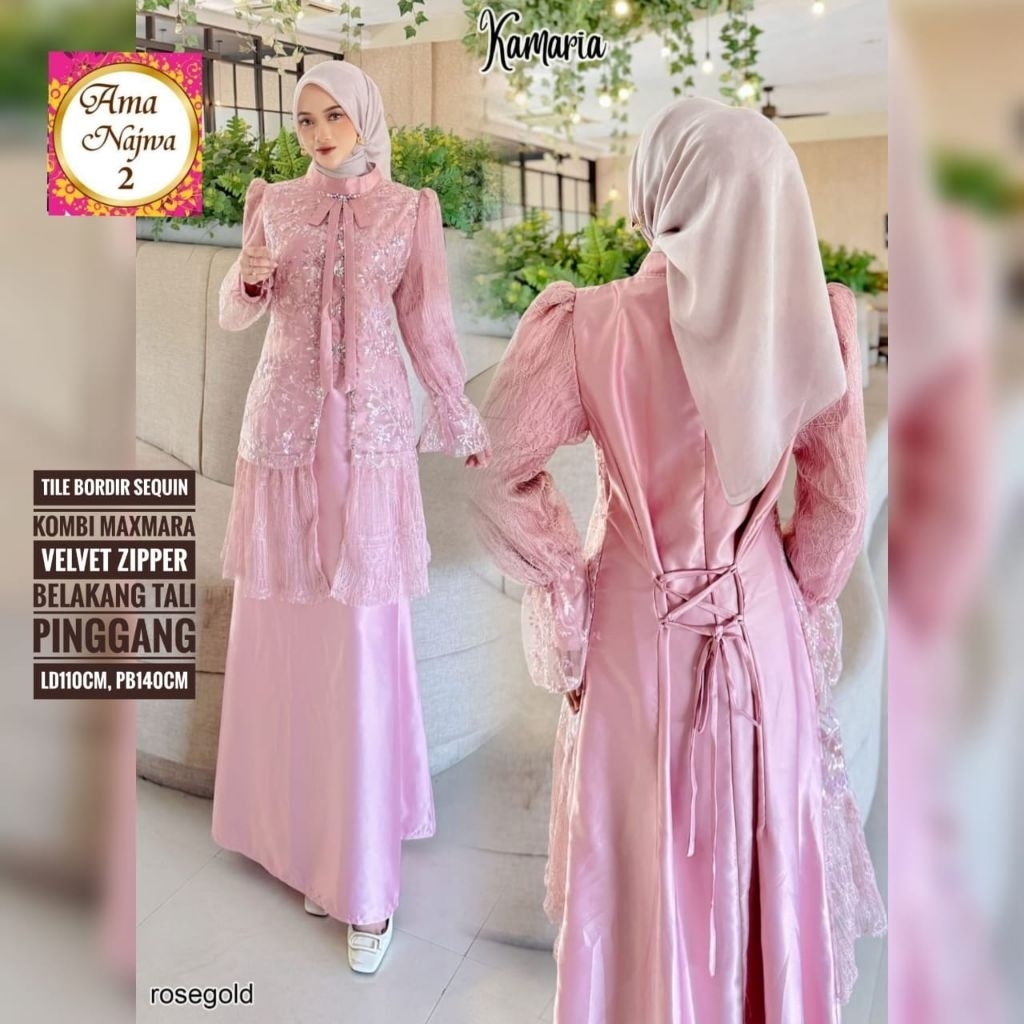 100% ORI kamaria maxy  dress brokat by ama najwa - Camila / asmirandah brokat mix tile dotty ld110 p