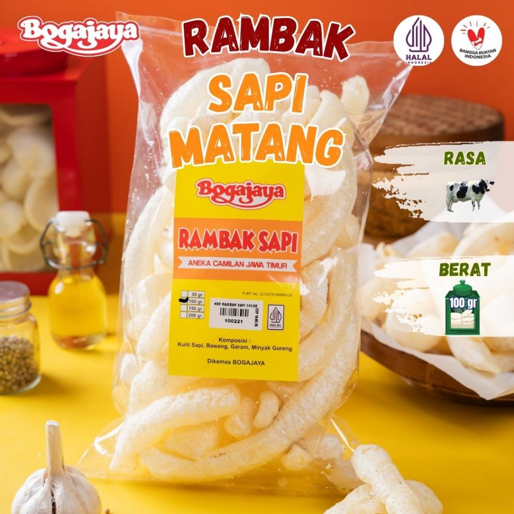 Krupuk Rambak Bogajaya 150 Gram / Rambak Sapi Matang / Krupuk Kulit Sapi