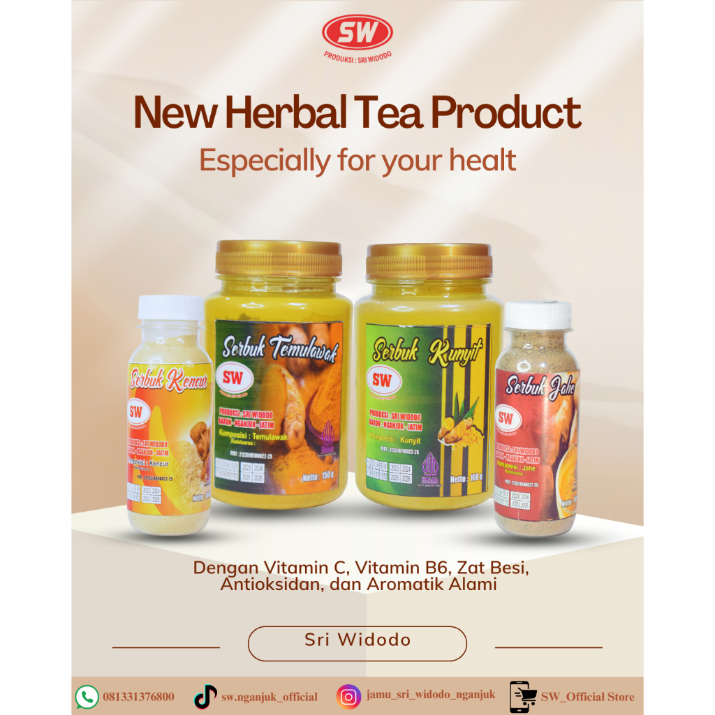 Sri Widodo | Serbuk Herbal, Serbuk Temulawak, Serbuk Kunyit, Serbuk kencur, Serbuk Jahe