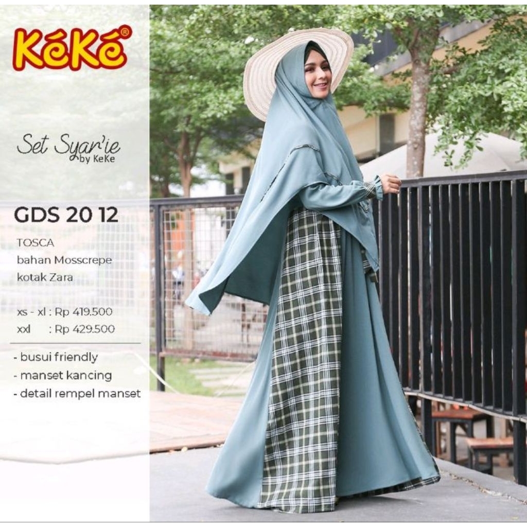 Keke Gamis Dewasa Set Hijab Syar'i Sale| Gamis Dewasa Keke Syar'i | Gamis Keke + Hijab | Gamis Keke 