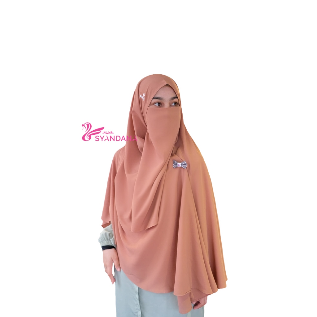 Hijab Syandana Hijab Non Pet Khimar Syari Nesya Set Cadar 2 Layer (SUDAH 1 SET CADAR)