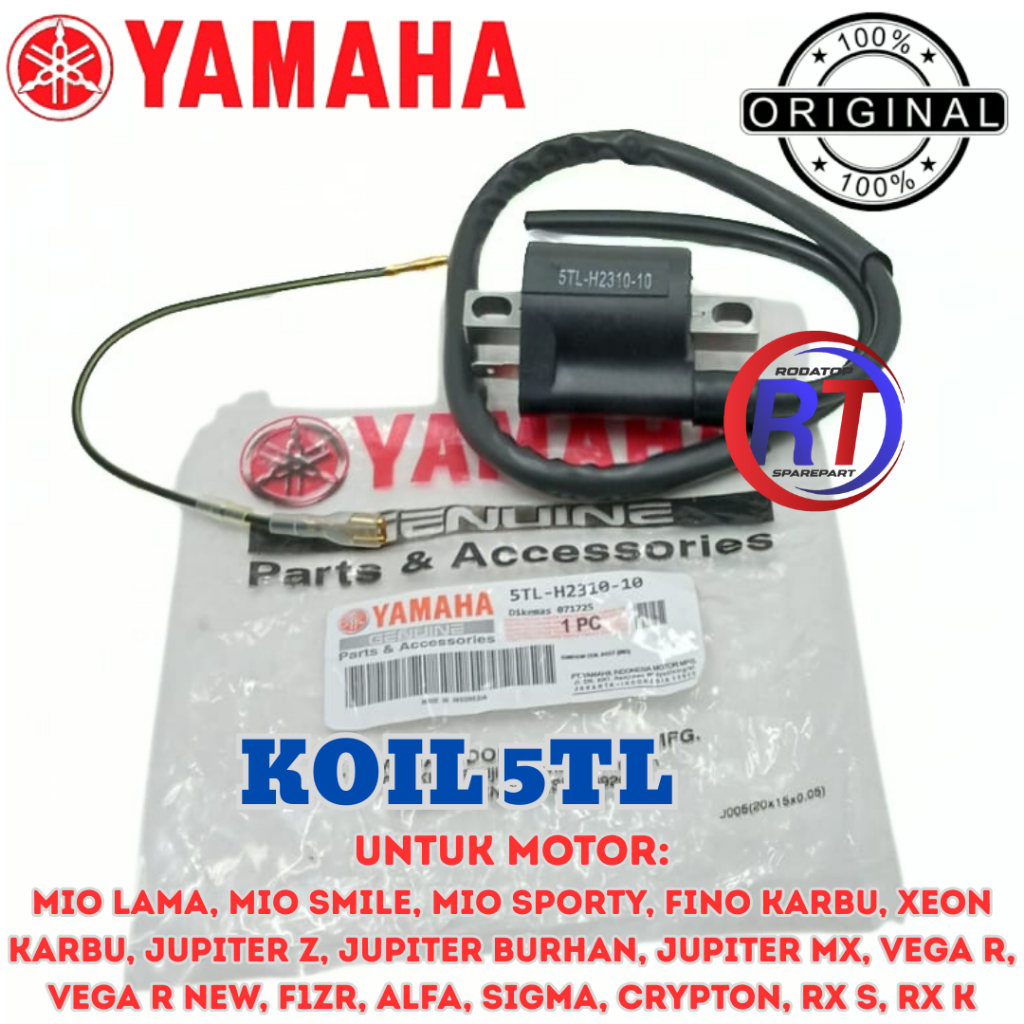 KOIL/COIL YAMAHA KODE 5TL ORIGINAL UNTUK MOTOR MIO LAMA  MIO SMILE MIO SPORTY FINO KARBU RX S DLL...