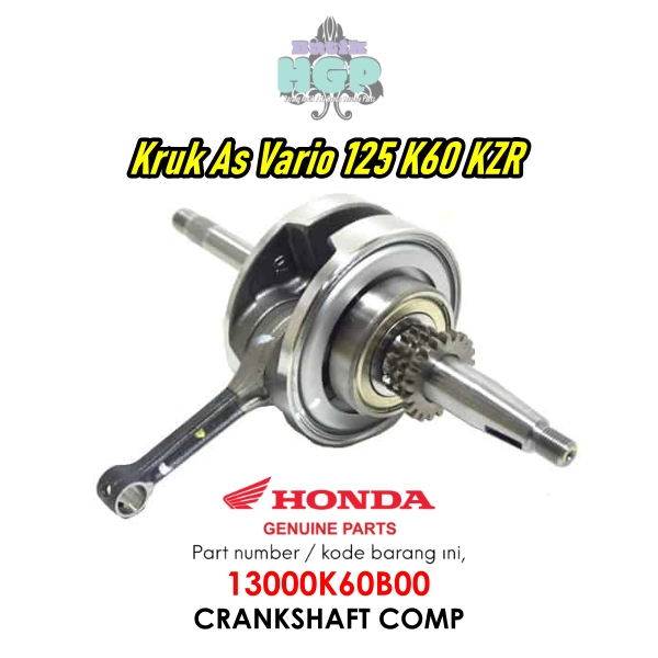 Kruk As K60 KZR Vario 125, Crankshaft Comp Original AHM - 13000K60B00