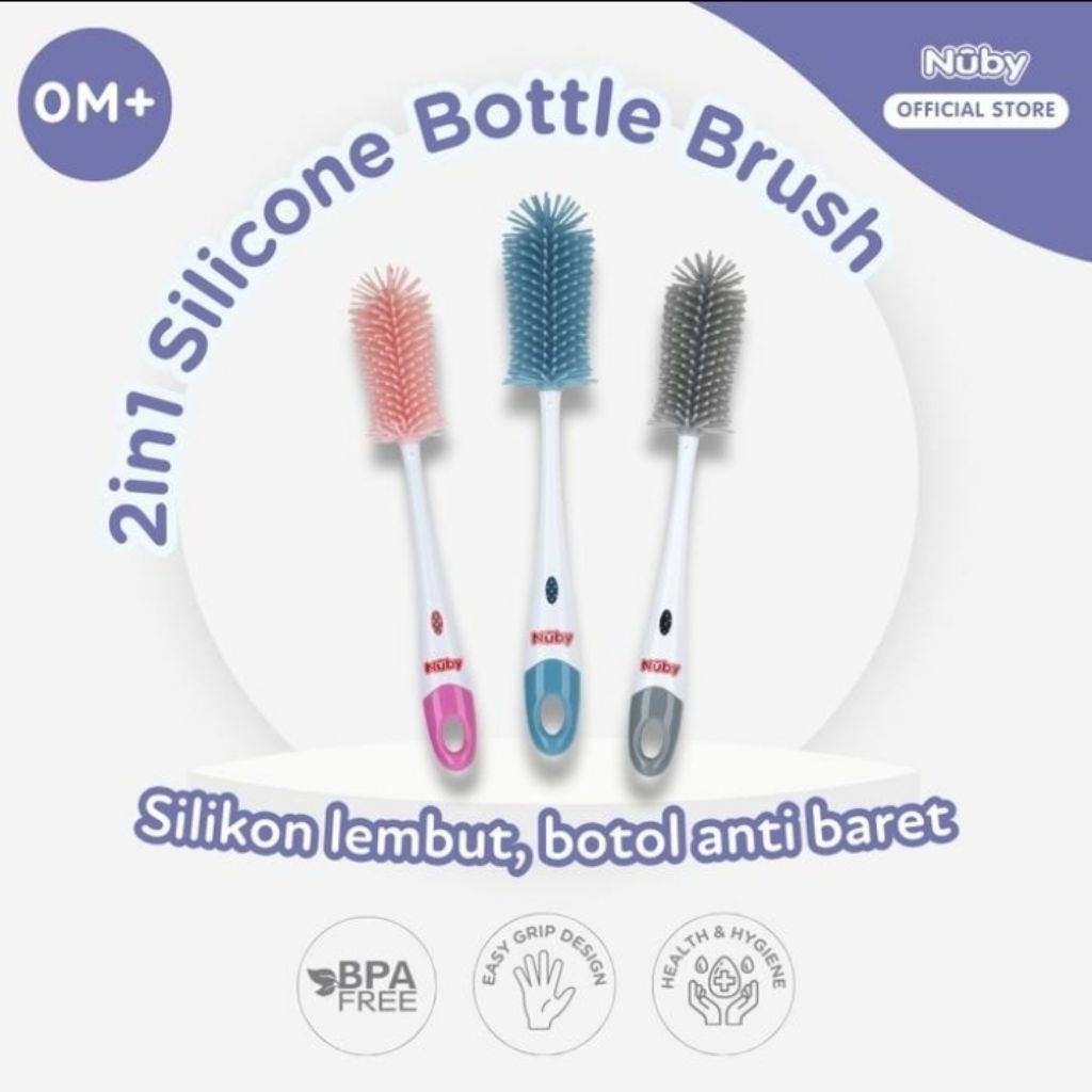 Nuby Silicone Bottle and Nipple Brush sikat botol silicon nuby