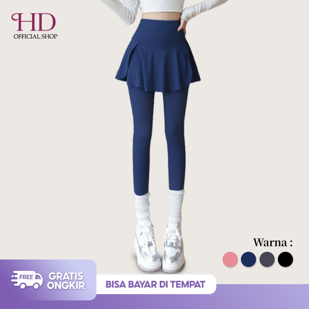 HD Rok Legging Panjang Olahraga Wanita Skirt Sport Gym Zumba Jogging Sepeda Legging31