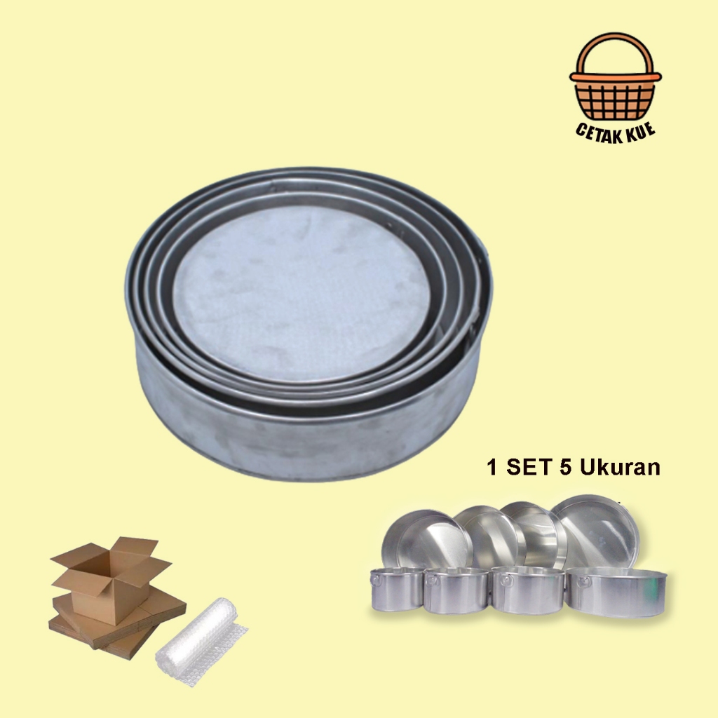 Grosir dapat 5 Ukuran LOYANG CETAKAN KUE ROTI COKLAT BROWNIES KUKUS BENTUK BUNDAR BULAT